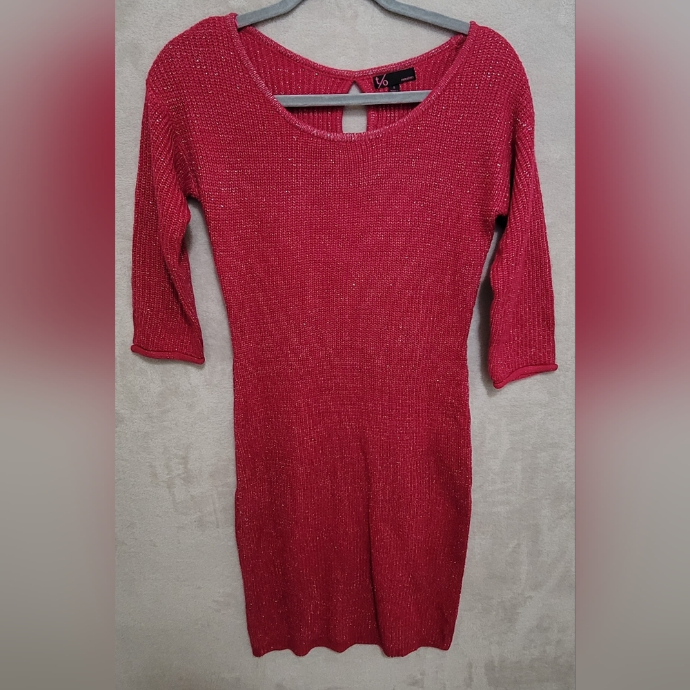 Reddish Pink Knit Sweater Dress Size Small